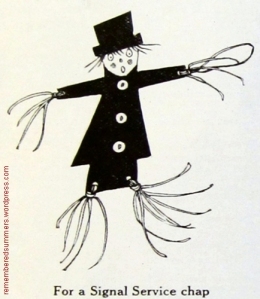 A Scarecrow Mascot "For a Signal Service chap."