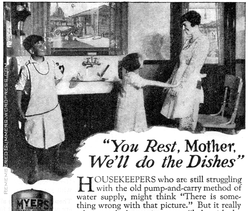 Ad for Myers Water System, Better Homes and Gardens, February 1930.