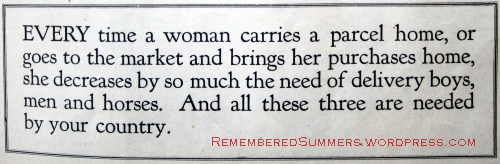 World War I official request, published in Ladies' Home Journal,. July 1917.